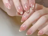 パラジェル込み★チップ長さだしチーク+マグネットフレンチ 700円以内パーツは2本プレゼント¥ 9770