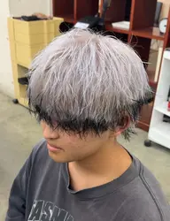 メンズカット×ブリーチデザインカラー