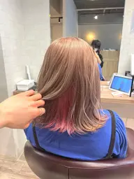 🌈イヤリングも👌🏻可愛いチラ見せ🌈フルカラー＋インナーカラー＋1step超音波トリートメント✨