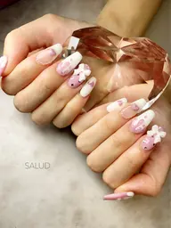 (ソフトオフ込)チップ長さ出し10本 +アートのせ放題コース◆ハードコート付き🤍画像持ち込み🆗