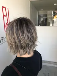 〈外国人風コントラストグラデーション〉シャドールーツカラー(ブリーチありダブルカラー)