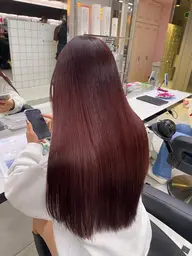 💕大人気の暖色カラー💕ブリーチなしダブルカラー➕オリジナルトリートメント💕ワインレッド・ボルドー・ピンクブラウン