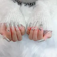 💜《チップ長さだし》きらきら💖フラッシュネイル✨嬉しいパーツ2個付き🎵