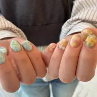 【Hand】ご新規様他店ソフトジェルオフ込み🍐絵画風デザイン5本アート🖼️