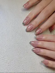 ガラスフレンチネイル💅 ベース色あり