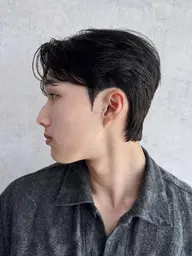 【メンズ】メンズカット+ダウンパーマ+韓国風◎前髪立ち上げパーマ￥14,000→