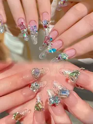 🔥この夏バズり中🔥【長さ出し10本付き】キャンディーソーダ×宝石ネイル💎13000➡️11000