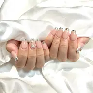 HAND⭐️オフなし⭐️チップ長さ出し10本ガラスフレンチ(クリアベース)