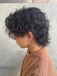 メンズカット+波巻きパーマ