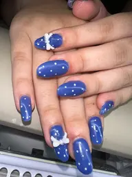 💙ポリジェルPolygel長さ出し短め(オフ・ケア込み⭐️パーツつけ放題(当店にて無料・有料パーツ貼り放題