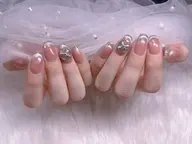 自爪マグネットフレンチネイル￥6990