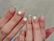 【オフなし】 ★ガラスフレンチネイル