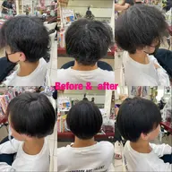 ハースオリジナル縮毛矯正　　乾かすだけでツヤツヤになれる矯正、自然な縮毛メンズカット。手触りにもこだわった最新矯正