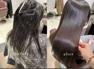 【ブリーチ毛でもできる縮毛矯正】髪に優しいうる艶酸性ストレート+毛先カット💇🏼‍♀️✨
