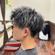 メンズカット＋ホワイトメッシュ