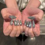 🍓』10本チップ長さ出し＋グラテーション、ミラ💍✨マグネット🧲🉑🩵！