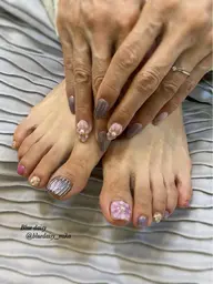 「オフ無し🫧」ハンド定額+親指２本60分アートフリー🎨/ハンドフットセットメニュー/同時施術🉑