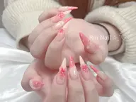 🎀ゴテゴテ🎀【チップ長さだし10本】花3D・手描き・持ち込みデザイン付け放題🎵