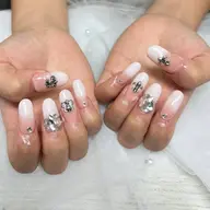 10本ジェル長さ出し、ジェルワンカラーコーテイング込み