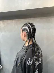 地毛コーンロウ６本（デザイン、エクステ別途）