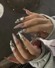 オフあり💙チップ10本長さだし+designネイル💙