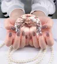 ハンドワンカラー+アート2本　小粒ストーン6粒プレゼント