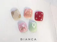 1本アートフットネイル🍁⛄️初回オフ無料【パラジェル変更+1100】