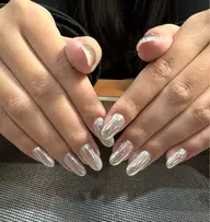 ‎🩷新人ネイリスト‎🩷HANDオーロラミラーパウダー（オフなし）パーツ追加OK（別料金）