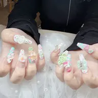 【自爪風】持ち込みデザインxゴテゴテネイル