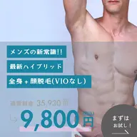 男性限定⭐️【SHR✖️IPL最新脱毛✨】ハイブリッド全身脱毛(※顔ありVIOなし)