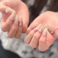 ⋆⸜人気No2⸝‍⋆自爪アート10本やり放題‎+300種類のパーツつけ放題‎𖤐オフケア込 ￥10500→￥10000