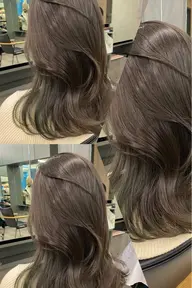 【🌟ブリーチなし🌟】ライトニングダブルカラー+クイックトリートメント/オリーブベージュ/レイヤー/透明感