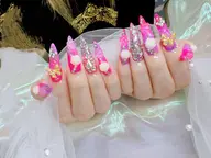 ★【チップスカルプ長さ出し】セレブロングLL付け放題(3000種類のパーツ) ¥17980