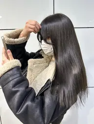 黒染めを使わないダークトーンカラー🩶+クイックトリートメント