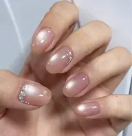 人気No.1*うるツヤ*ガラス風*マグネット+ストーンデザイン4本