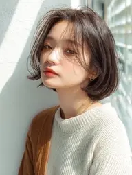 学生カット(韓国ショート/ショートボブ/小顔に見える/垢抜けて見える/伸ばしかけボブ/韓国ヘア/伸ばし途中/伸ばし中)