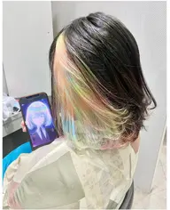 🦄🥣インナーブリーチ&インナーユニコーン風カラー🎨《ブリーチカラー》