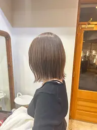 前髪縮毛矯正＋透明感カラー ¥9900