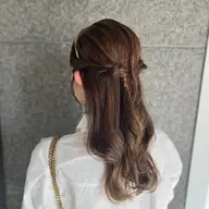 【結婚式や二次会など🤍】お呼ばれふわふわハーフアップorハーフツイン アレンジ ‪⋆˚ʚɞ(※飾り持参)
