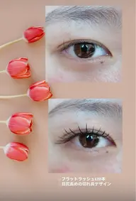 ●まつげエクステ80本（フラットラッシュ）
