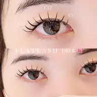 【軽量★モチUP】フラットラッシュ　つけ放題160本以上【アイシャンプー/オフ込み】