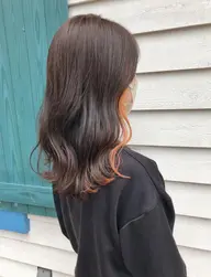 🐧デザイン人気🐧インナーカラー＋オーガニック艶カラー/ブリーチ/インナー/イヤリング/大宮