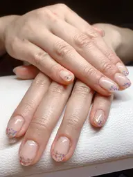 付け替えコース・ラメグラデーション／オフ込み（当店のジェル付け替えのみ）/持ち込みパーツOK/シンプル/オフィス