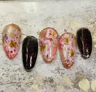 N179フラワー:ダイヤモンド粉末ラメ／ホロラメ／カラー11種／オフ込み／保湿ハンドパック付き／アート5本