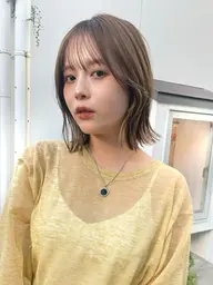 🟧エンドウ指名お客様🟧ブリーチなしダブルカラー+小顔カット▶レイヤーボブ前髪韓国へアミニモ学割表参道原宿明治神宮前