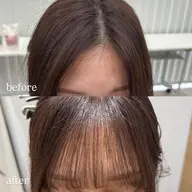 クロスパーマ前髪縮毛