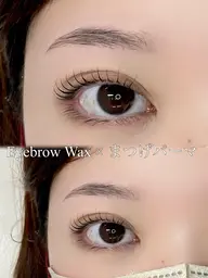 垢抜け🌟まつげパーマ+美眉waxスタイリング（眉周りの産毛除去）👀