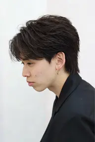 【スタイリスト担当】メンズカット+曲がる縮毛矯正〔渋谷/フェザーパーマ/フェザーショート/メンズパーマ〕