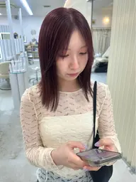 ブリーチしないWカラー暖色系❤️