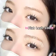 【マツエク🩰】フラットラッシュ80本(コーティング付)※オフ無料